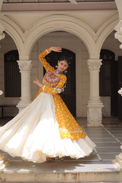 Raas Rang Collection Mirror Embroidered Front Cut Jacket Choli