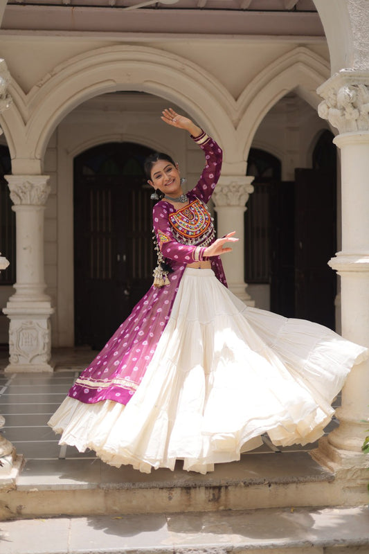Raas Rang Collection Mirror Embroidered Front Cut Jacket Choli