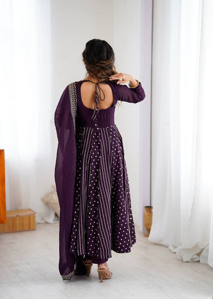 Majestic Mulberry Flared Anarkali