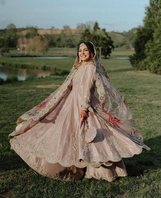 Rumi Blush Embroidered Bridal Suit