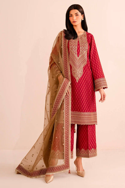 Banarasi Bloom Deep Maroon Kurta Sharara