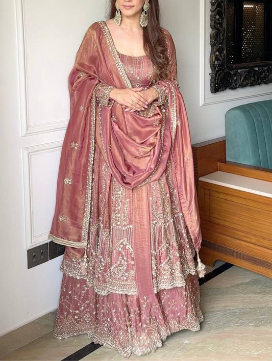 Sultana Dusky Pink Sharara Set