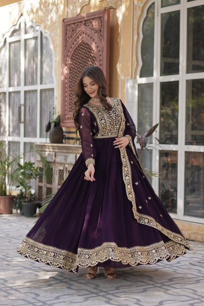 Swara Beatiful Faux Blooming Readymade Gown