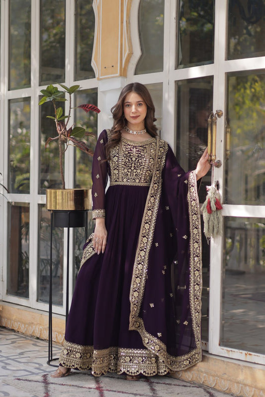 Swara Beatiful Faux Blooming Readymade Gown
