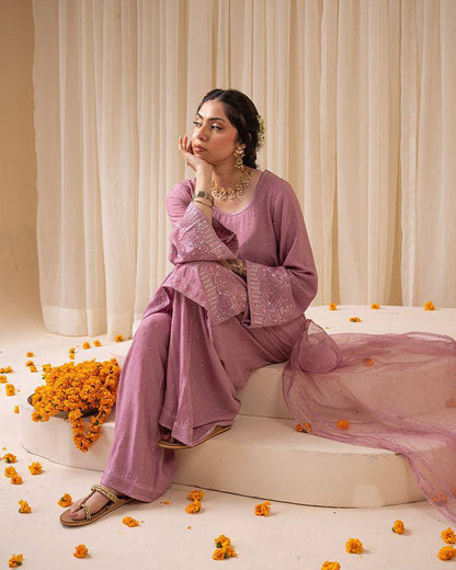 Dreamy Mauve Moments Light Ethnic Co-Ord Set