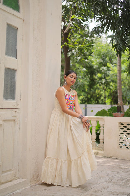Ira Rustic Glow Embroidered Style Gown