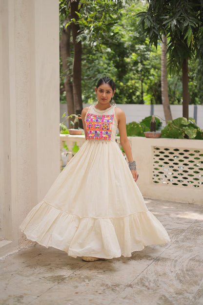 Ira Rustic Glow Embroidered Style Gown