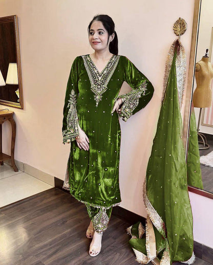 Crown of Velvet Elegance Suit Set