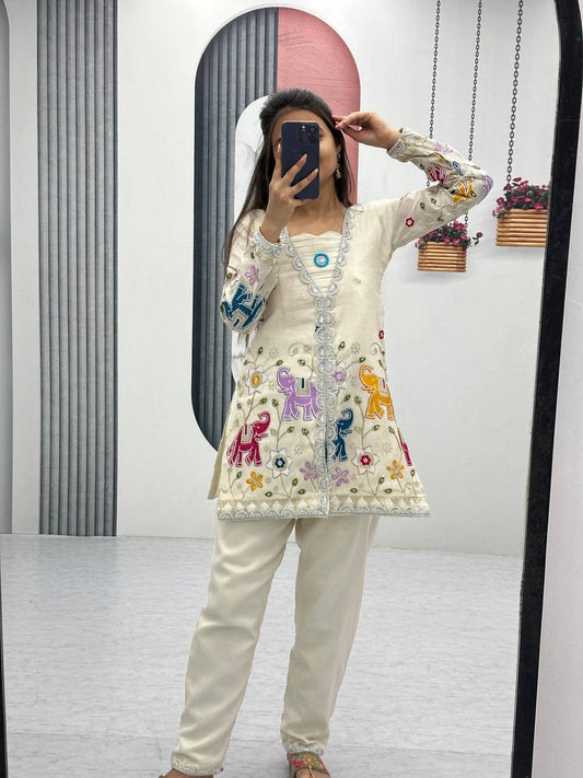 Sajawat Ivory Dreams Threaded Tales of Culture Suit Set
