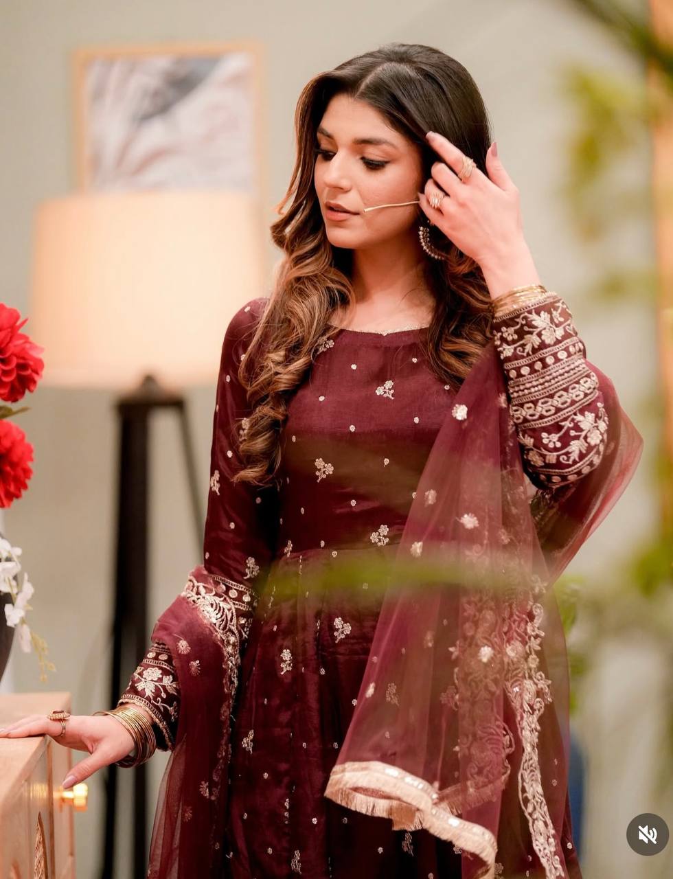 The Royal Bloom Deep Maroon Anarkali with Heritage Borders Suit