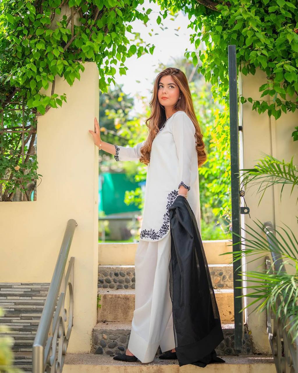 Designer Wear Exclusive Roman Silk Top Salwar Set
