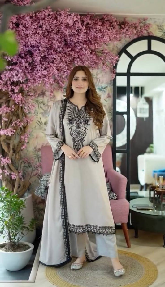 Luxe Looms Designer Readymade Top Bottom & Dupatta Suit Set