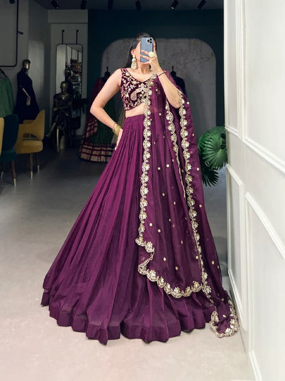 Regal Wine Muse Every Twirl  Embroidered  Lehenga Choli