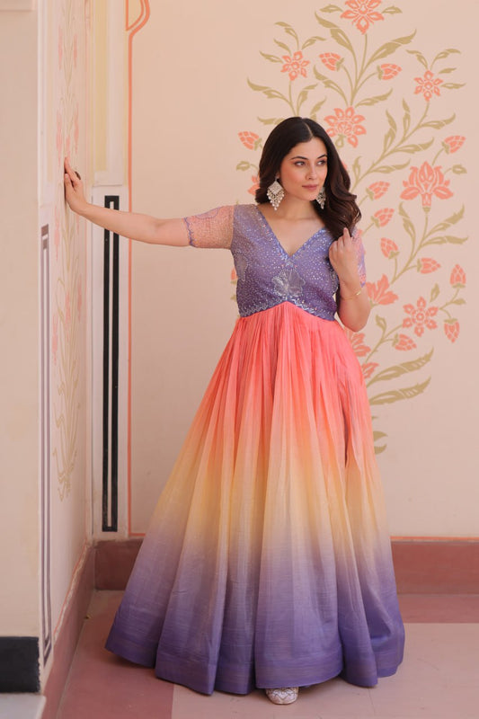 Tiyana Rainbow Reverie Readymade Designer Gown
