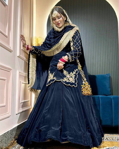 Zarisha Natural Crep Silk Top Lehenga