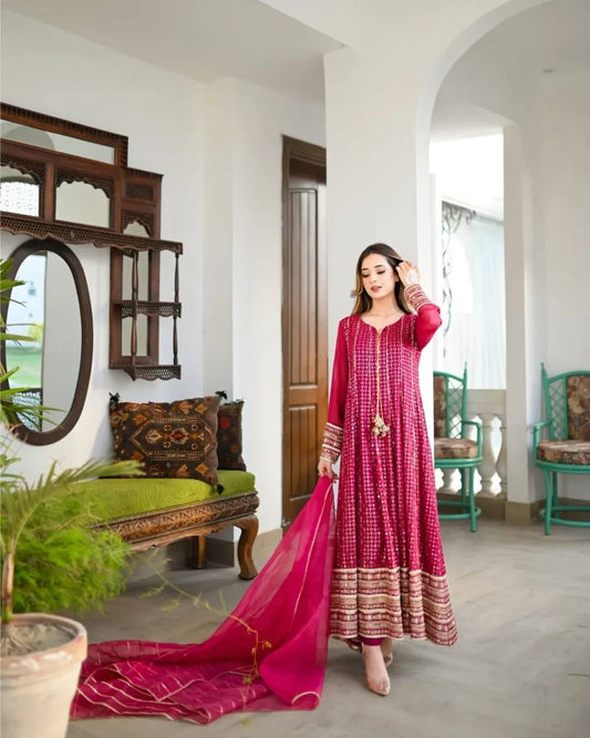 Gulrukh Rosette New Designer Anarkali Suit