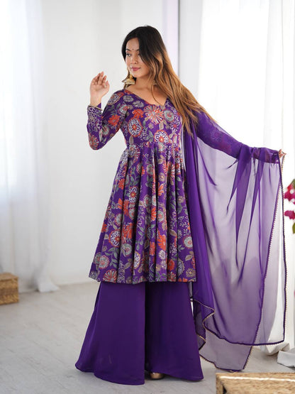 Saadhvi Romansilk Chanderi Print Kediya Set