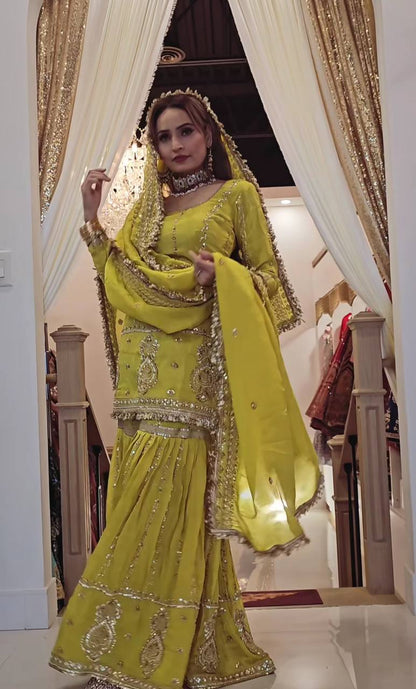 Afsana Powder Blue Bridal Sharara Set