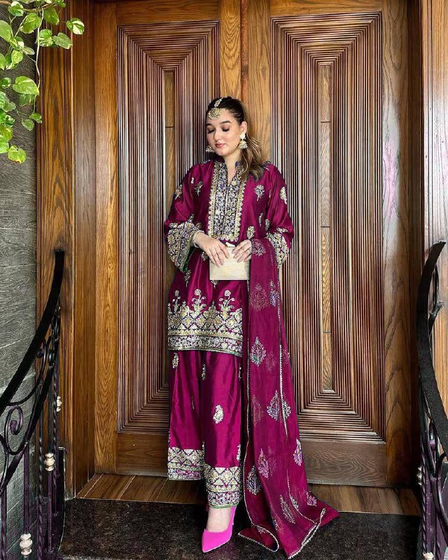 Majestic Royal Blue Silk Ensemble with Mughal Zari Embroidery Kurti Plazzo Set