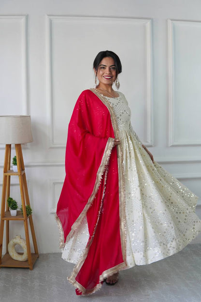 Rang e Noor A Symphony of Classic Beauty Anarkali Suit Set