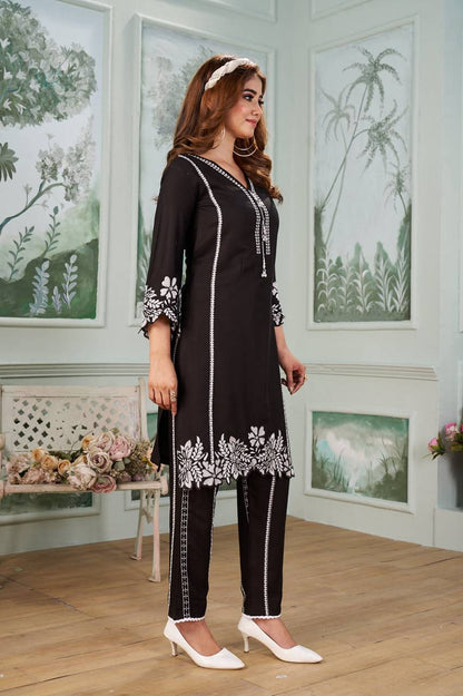 Trending Running Wear  Black Beautiful Co-ord Set