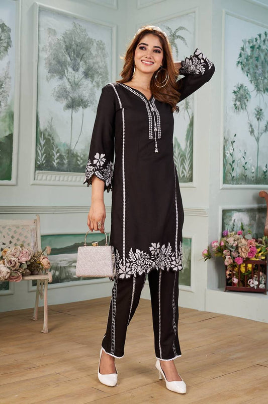 Trending Running Wear  Black Beautiful Co-ord Set