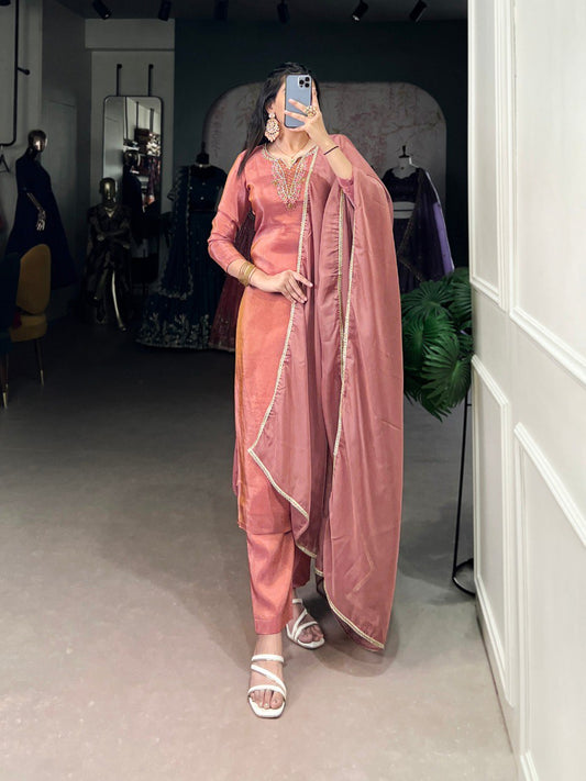 Noira Rosewood Gleam Dusty Rose Designer Kurta Set