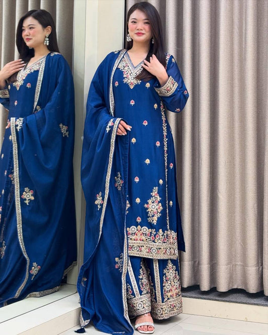 Festive Heirlooms Modern Muse Handcrafted Embroidered Sharara Suit Set
