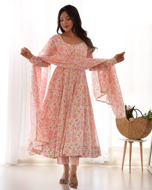 Celestial Charm Designer Elegant Festive Occasions Floral Anarkali Kurta Set