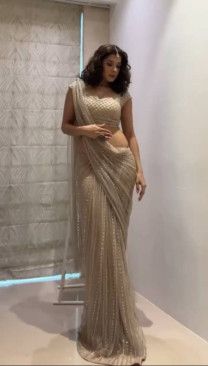 Timeless Glow Golden Sequins Saree