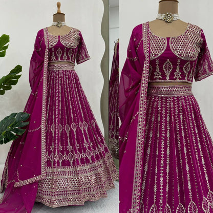 Divya Foux Gorgette Lehengha Choli