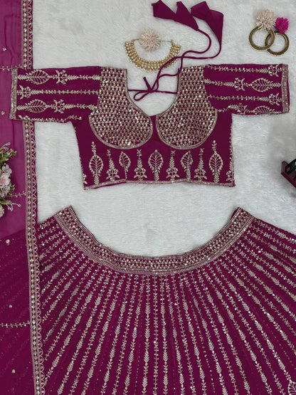Divya Foux Gorgette Lehengha Choli