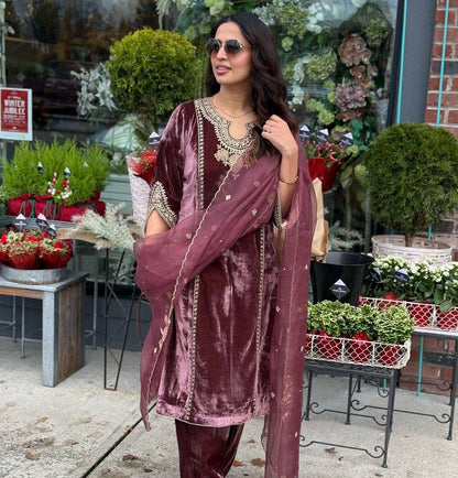 Velvet Bloom Elegance Suit Set
