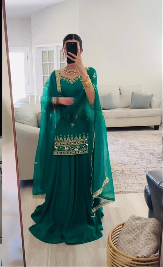 Jewel of Tradition Zari Crown Border Gharara Set