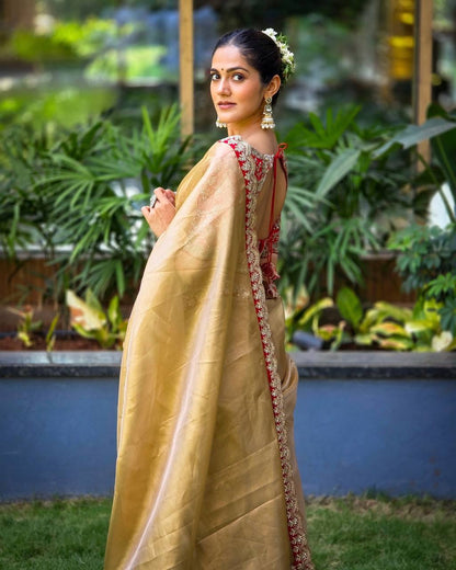 Golden Aura Elegance Stunning Champion Gold Designer Saree