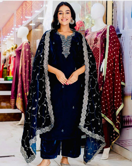 Opulent Allure The Timeless Crimson Velvet Ensemble Velvet Suit Set
