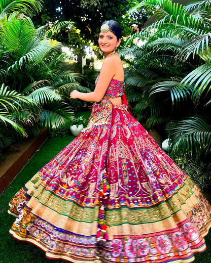 Maroon Mehfil Traditional Kutchi Embroidery Heritage Borders Lehenga Choli
