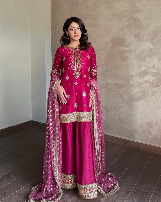 Myra Royal Fuchsia Twilight Sharara Suit Set