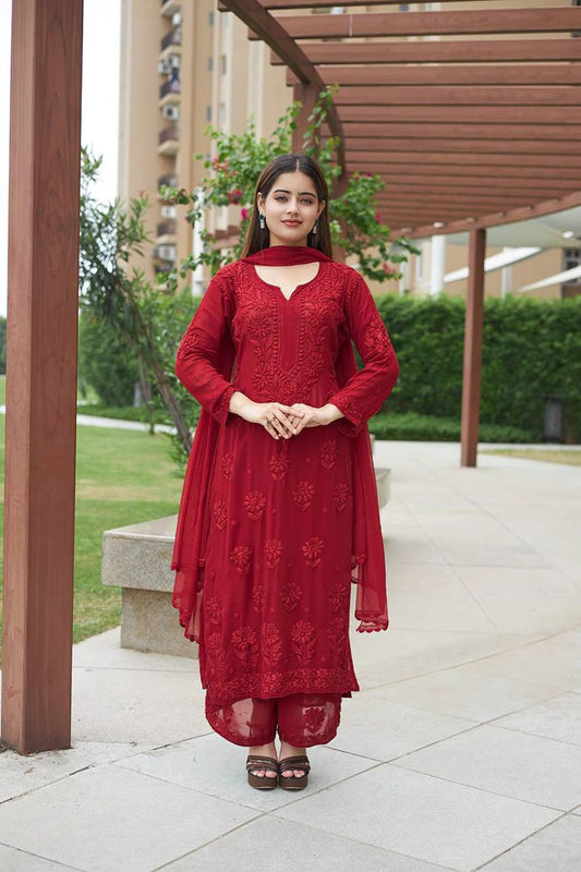 Designer Wear Exclusive Georgette With Embroidery Suit