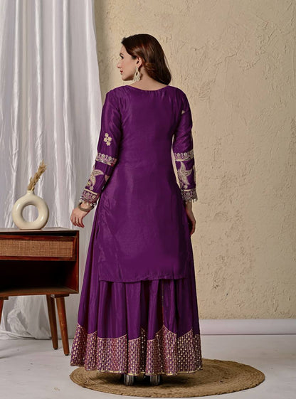 Purple Majesty Royal Embroidery Designer Patiala Suit
