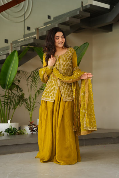 Amaira Rich Beads Embroidered Jacket Style Palazzo Suit
