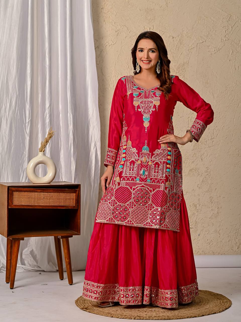 Heer Rang Royal Embroidered Borders Vibrant Patiala Set