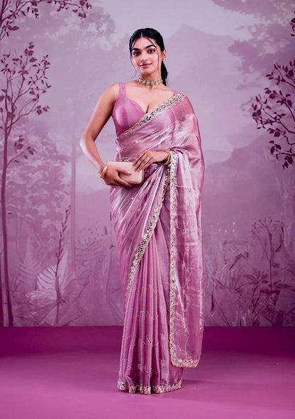 Zankhi  Premium Berberry Mirror Work Saree