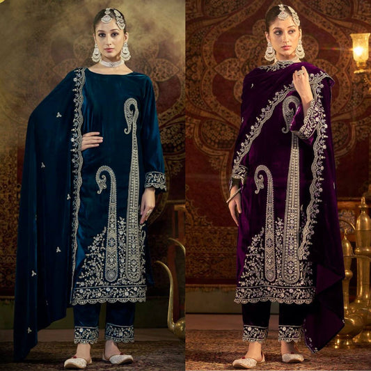 Crimson Drapes Ensemble Velvet Suit Set