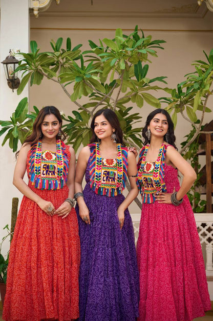 Charvi Vibrant Kutchi Embroidery Work Gown