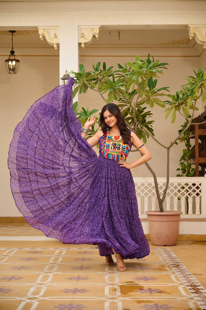 Charvi Vibrant Kutchi Embroidery Work Gown