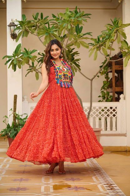 Charvi Vibrant Kutchi Embroidery Work Gown