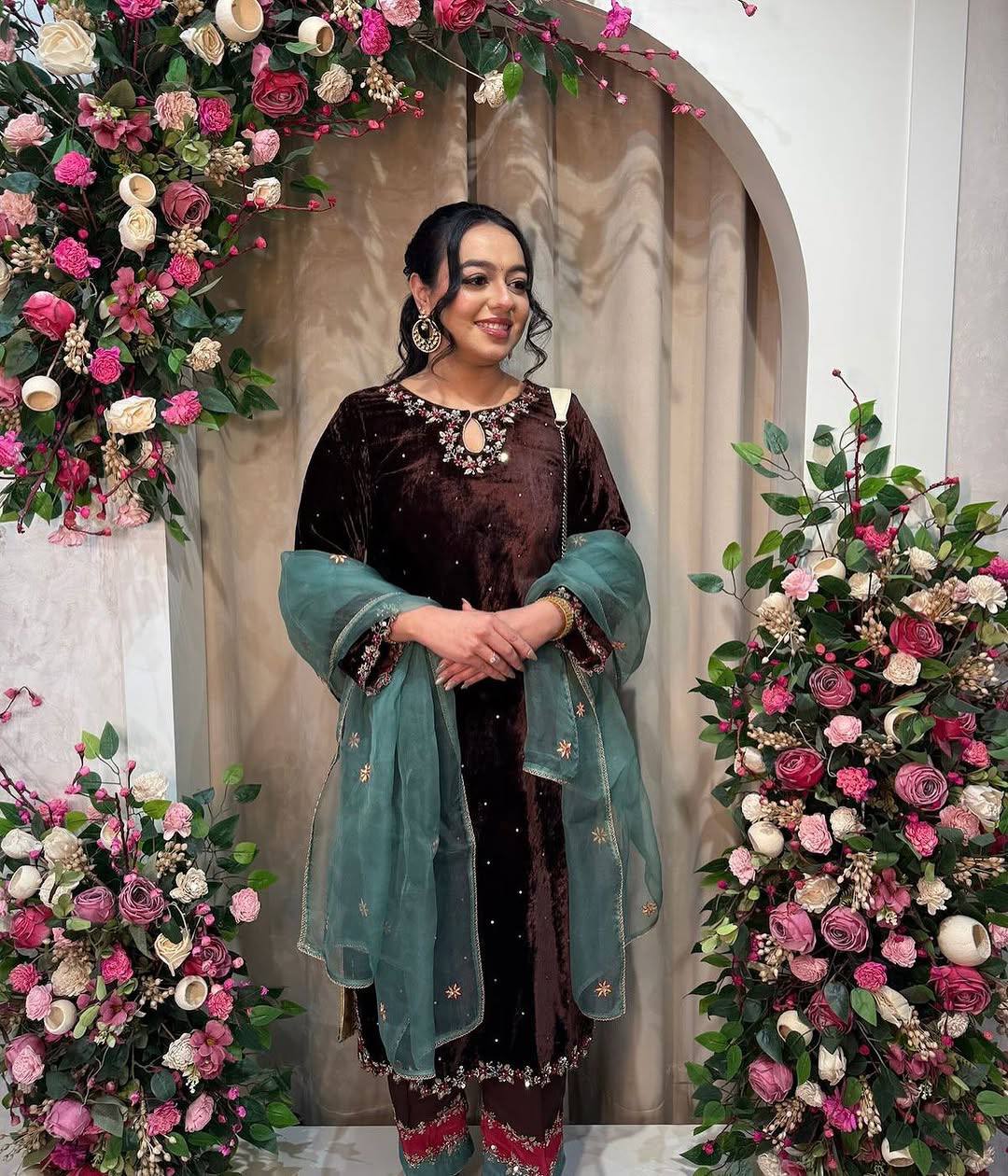 Crimson Elegance Ensemble Velvet Suit Set