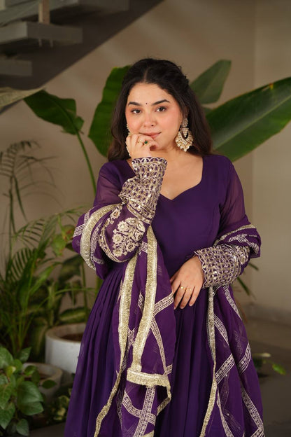 Divine Mulberry Charm New Designer Party Wear Sharara Suit