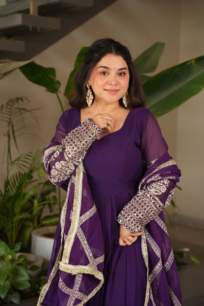 Divine Mulberry Charm New Designer Party Wear Sharara Suit